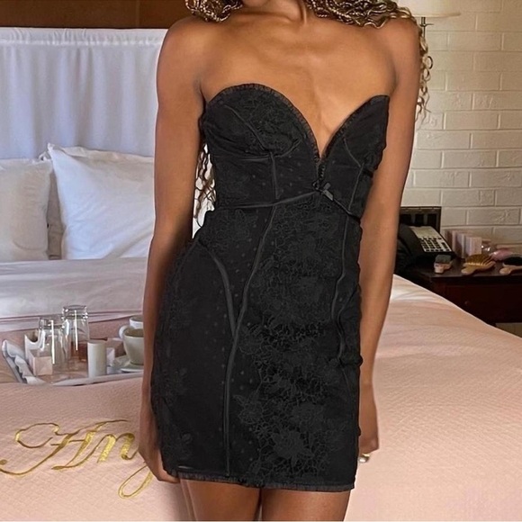 For Love & Lemons Azalea Lace Mini Dress - Picture 1 of 9